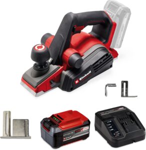 Einhell Professional Akku-Hobel TP-PL 18/3 Li BL Power X-Change (18 V, Brushless, 82 mm Hobelbreite, bis 3 mm Spantiefe, Parallelanschlag, inkl. 2x Wendemesser, inkl. 5,2 Ah Akku & Ladegerät)