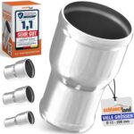 ALU-ROHR Reduzierstück AD-Ø 45-41mm Reduzierer poliert | VIELE GRÖSSEN | Reduzierung Aluminium Rohr Motor KFZ LLK Turbo Kühler Schlauch-Verbinder Adapter Kupplung - 300°C DIN 40501 & EN AW-6063