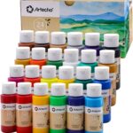 Artecho Acrylfarben Set 24x59 ml, Acrylic Paint Set, Wasserfest und Lichtecht, Schnell Trocknend, ideal für Leinwand, Papier und Stoffe.
