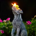 Yeomoo Hund Figuren mit Schmetterling Solar Deko für Außen: Lustige Hunde Gartendeko Hundebesitzer Geschenk für Frauen Männer Mama Geburtstagsgeschenk Wasserdicht Deko für Garten Balkon Zimmer