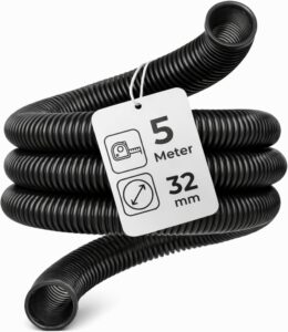 Microsafe® Saugschlauch DN32 (32 mm Innen / 40 mm Außen) – 5 Meter – flexibel & robuster Absaugschlauch für Nass- & Trockensauger – Werkstatt & Baustelle