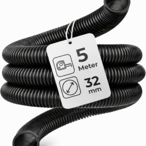 Microsafe® Saugschlauch DN32 (32 mm Innen / 40 mm Außen) – 5 Meter – flexibel & robuster Absaugschlauch für Nass- & Trockensauger – Werkstatt & Baustelle