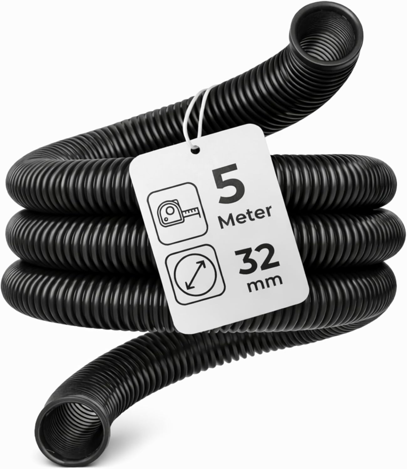 Microsafe® Saugschlauch DN32 (32 mm Innen / 40 mm Außen) – 5 Meter – flexibel & robuster Absaugschlauch für Nass- & Trockensauger – Werkstatt & Baustelle