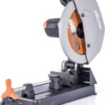 Evolution R355CPS Cut-off Saw Compound Mitre Saw 2200 W | Includes Ø 355 mm HM Saw Blade Multi-Material Cutting Wood, Aluminium, Steel, Plastic | Cutting Capacity of 120 x 120 mm | 0-45˚ Mitre Angle