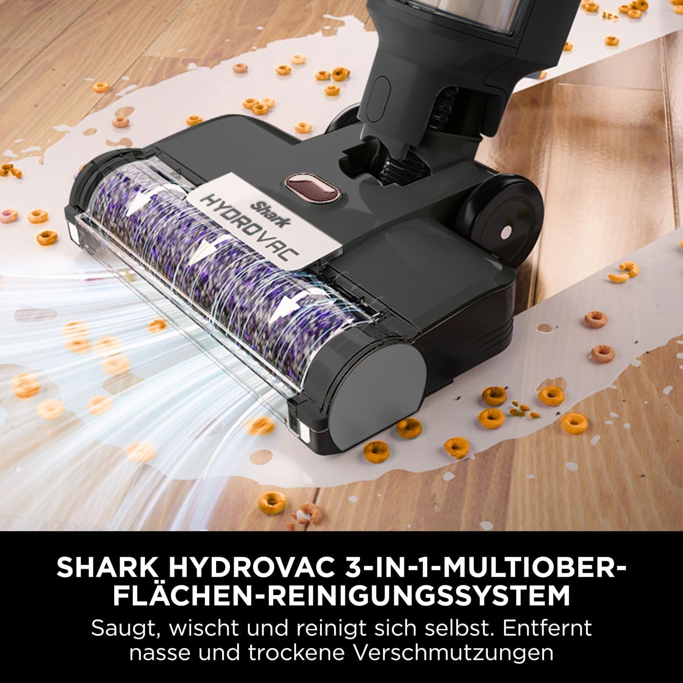 Shark HydroVac Kabelloser Nass Trockensauger mit antimikrobieller Bürstenrolle, Mehrzwecklösung geruchsneutralisierend, selbstreinigender Bodenreiniger, saugt & wischt, Grau WD210EU – Bild 2