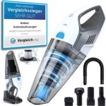 Handstaubsauger Testsieger mit Ladestation -PowerClean2300- Handstaubsauger Akku Kabellos Nass&Trocken mit Waschbar HEPA-Filter Handsauger Beutellos Staubsauger Ersatzfilter