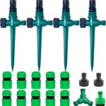 Multifunktion Garten Sprinkler, Rasensprenger, 360° Drehbarer Gartensprenger Garten Sprinkler mit Schlauchkupplung1/2 und Y, gartenbewässerung, Automatische Bewässerung Gartensprenger(Set 1)