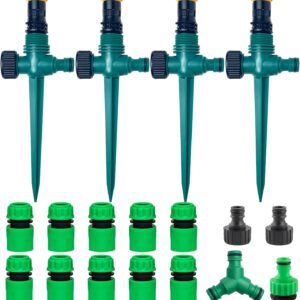 Multifunktion Garten Sprinkler, Rasensprenger, 360° Drehbarer Gartensprenger Garten Sprinkler mit Schlauchkupplung1/2 und Y, gartenbewässerung, Automatische Bewässerung Gartensprenger(Set 1)