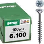 SPAX Schrauben mit T-STAR plus Senkkopf, Teilgewinde, Blank Verzinkt, 6,0 x 100 mm - 500 Stück