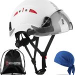 Baustellenschutzhelm, EN397-zertifizierter, Verstellbarer ABS-Schutzhelm mit 6-Punkt-Ratschensystem, inkl. Kühlungsfutter und Tragetasche - für alle Arbeitsplätze geeignet