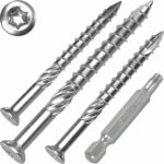 SCREW REBEL Terrassenschrauben 5 x 60 T-INOX 500 Stück Edelstahl gehärtet C1, Torx 25, inkl. Edelstahl Bit