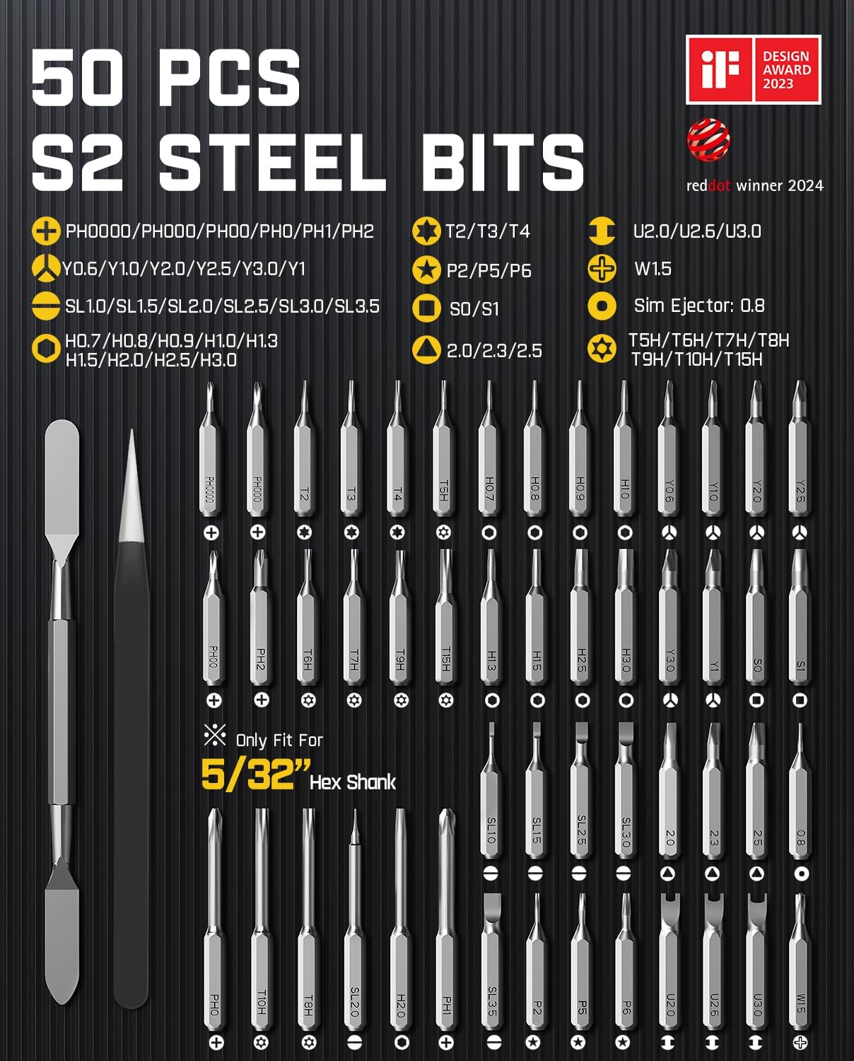 Fanttik E1 MAX Mini Elektro Schraubendreher Set, 50 in 1 Magnetische Präzisions- Kit, 2 Gänge Drehmoment, 5/32 Zoll Sechskant, Geeignet Reparatur für iPhone,Laptop, Brillen, Uhren - Weiß – Bild 5
