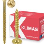 KLIMAS Holzschrauben Torx - Tellerkopfschrauben TX Gelb Schrauben - Flachkopfschrauben Holz - 6 x 60 mm, 100 Stück