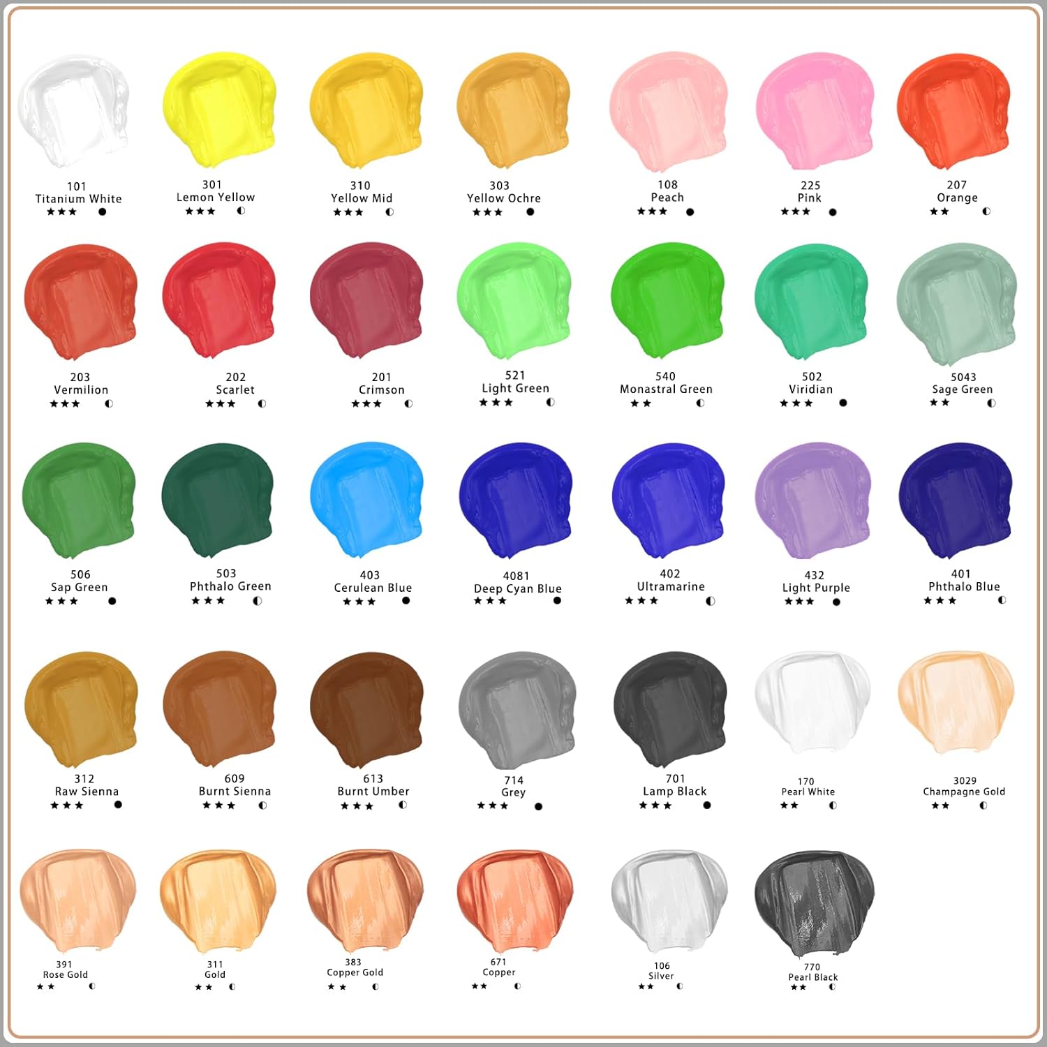 Artecho Acrylfarbe Titanweiß 120 ml, Wasserfest und Lichtecht, Schnell Trocknend, Acrylfarbe für Leinwand, Holz, Stoff, Handwerk, Leder und Stein. – Bild 3