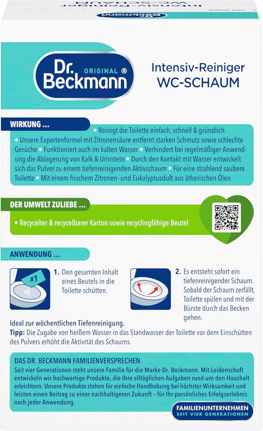 Dr. Beckmann Intensiv-Reiniger Wc-Schaum, Selbstaktivierender Schaum 3x 100 g ( Ein Bild des Artikels zeigt zwei verschiedene Versionen ) – Bild 2