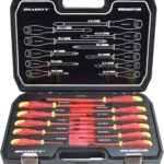 11 tlg VDE Isolierter 1000V Elektro-Schraubendreher Schraubenzieher Satz Schlitz & PH Set I Magnetische KREUZ + SCHLITZ Spitzen I Chrom-Vanadium-Stahl