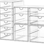 Schreibtisch Organizer with 16 Schubladen: 4er-Set Make up Organizer mit Anti-Rutsch-Pads | Stapelbare Schubladenbox für Kosmetik, Bürobedarf, Werkzeug, Bausteine