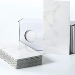 BeNice Fliesen Selbstklebend,Wandfliesen Küche Wandfliesen Selbstklebend Bad Große Fliesen Fliesenaufkleber(98x198mmx23Stück) Carrara-Weiß