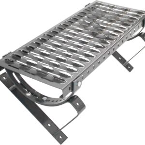 Laufrost für Dach & Schornstein, Komplettset Typ U mit Dachtritt, Haltern, Befestigungen & Befestigungsschrauben, Trittfläche zur Bewegung auf dem Dach, Laufgitter, 40 cm Länge, Schwarzgrau