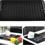 KitchenRaku Abtropfmatte Geschirr 40x30cm, Hitzebeständige, rutschfeste Abtropfmatte aus Silikon als Spülmatte und Abtropfunterlage für die Spüle im Tischset