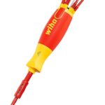 Wiha Schraubendreher Set LiftUp electric 6-tlg. mit verstaubarem Bit Set (38610) I Schraubenzieher Satz mit Bit Magazin aus slimBits für Elektriker, Bithalter, Schlitz/ Kreuzschlitz
