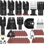 LEILUO 158 teiliges Multitool Sägeblatt Set universelles Zubehör für oszillierende Werkzeuge mit Aufbewahrungstasche kompatibel mit Einhell Makita DTM51Z Dremel Parkside und mehr