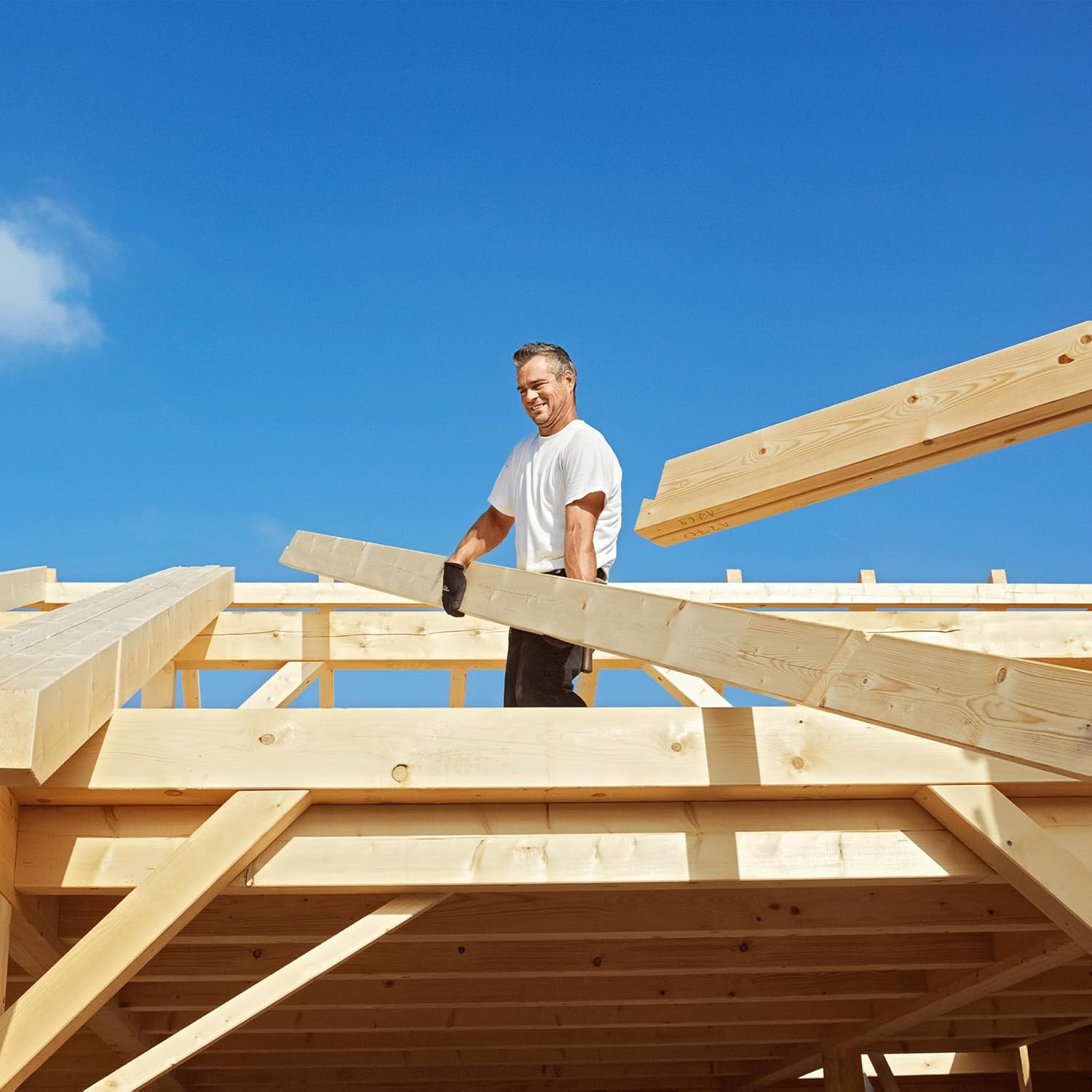 SCREW REBEL Tellerkopfschrauben 8,0 x 300 mm, 50 Stück, hell verzinkt - Universalschraube mit Doppelspiralgewinde, Holzbauschraube mit TX40 Antrieb und ETA Zulassung – Bild 4