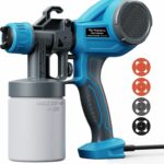 Tilswall Farbsprühsystem, 0.7Kg Ultra-leichte Farbsprühgerät für Anfänger und Heimwerker, 4 Düsen & 3 Sprühmuster für Vielseitige Abdeckung, Elektrisch Farbpistole für Wandfarbe, Zäune, Schränke
