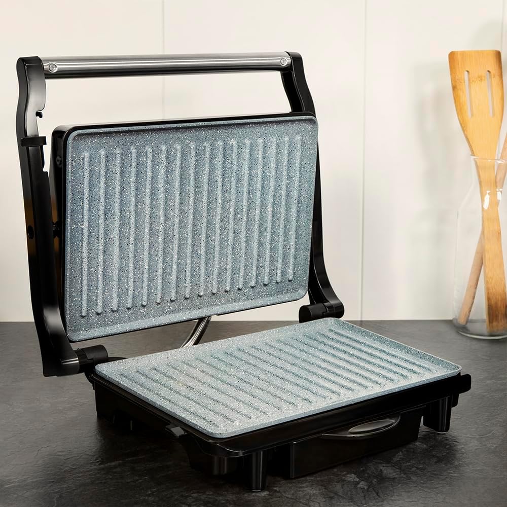 Cecotec Elektrischer Kontaktgrill und Sandwichmaker Rock'nGrill Rapid. 1500 W, Grillfläche 24,5 x 17,3 cm, RockStone-Beschichtung, anpassbare obere Platte, Fettauffangschale. – Bild 5