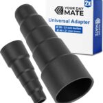 Universal Staubsauger Adapter, 2 Stück, Schwarz, kompatibel mit Bosch, Makita, Kärcher, uvm., 5-stufig mit Ø 50-27 mm Außen, Ø 44-21 mm Innen, Reduzierstück Schlauchadapter, Staubsaugeradapter