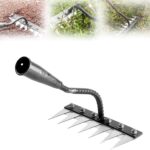 Garten Rechen, 2026 Garden Harke Unkrauthacke, zum Lockern von Boden und Nivellieren von Rasen,Laubbesen,Rasenrechen, Heurechen für Rasen und Blätter (7 Dents)