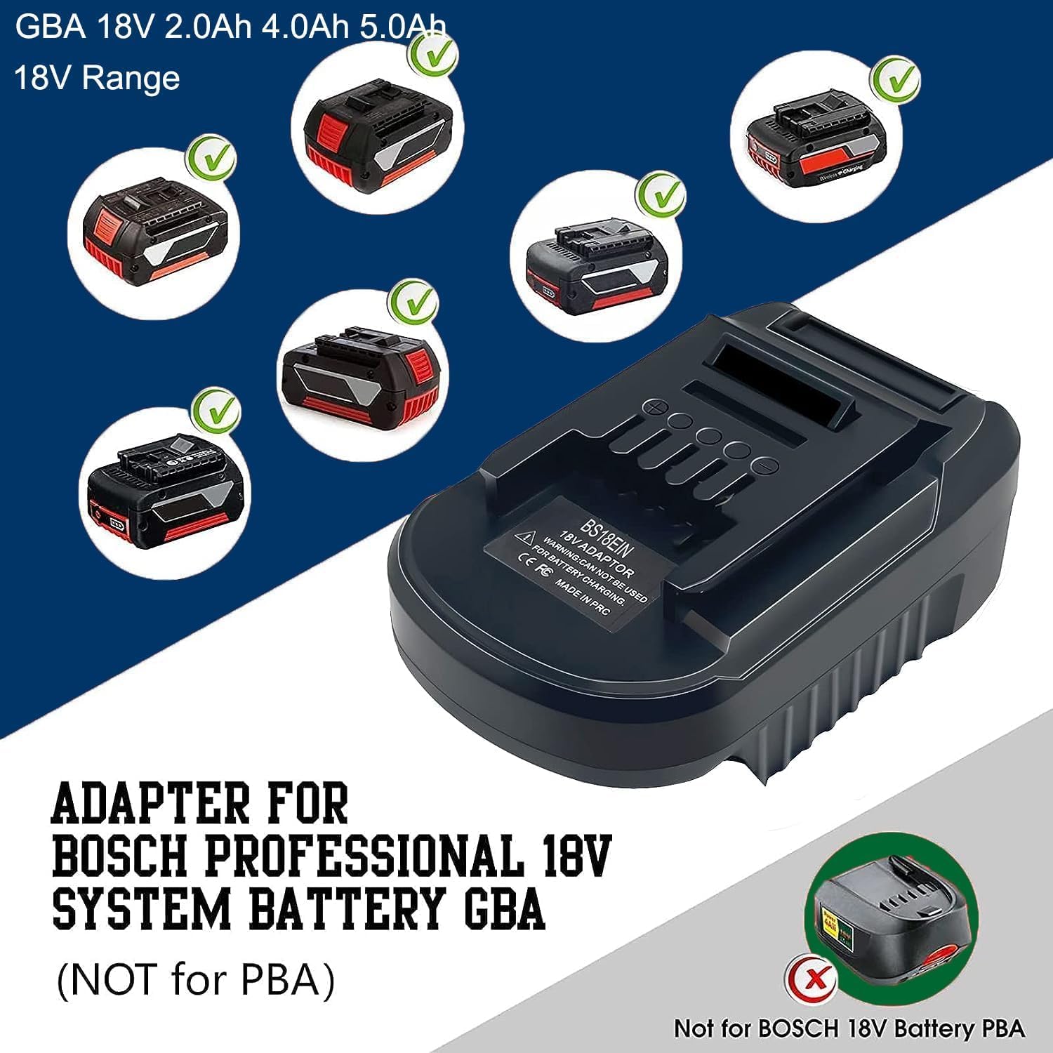 BS18EIN Akku-Adapter für Bosch GBA auf Einhell 18V Elektrowerkzeuge, TEPULAS Akku-Adapter für Bosch Blaue Werkzeugbatterie BAT609 BAT612 BAT618 für Einhell 18V Werkzeug – Bild 3