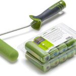 Colorus Lackierwalzen Set 10x Schaumstoff Lackierwalze 11 cm rund inkl. Farbwalzenbügel – Lackrolle für wasserbasierte & lösemittelhaltige Lacke – Türen, Möbel & Glatte Flächen