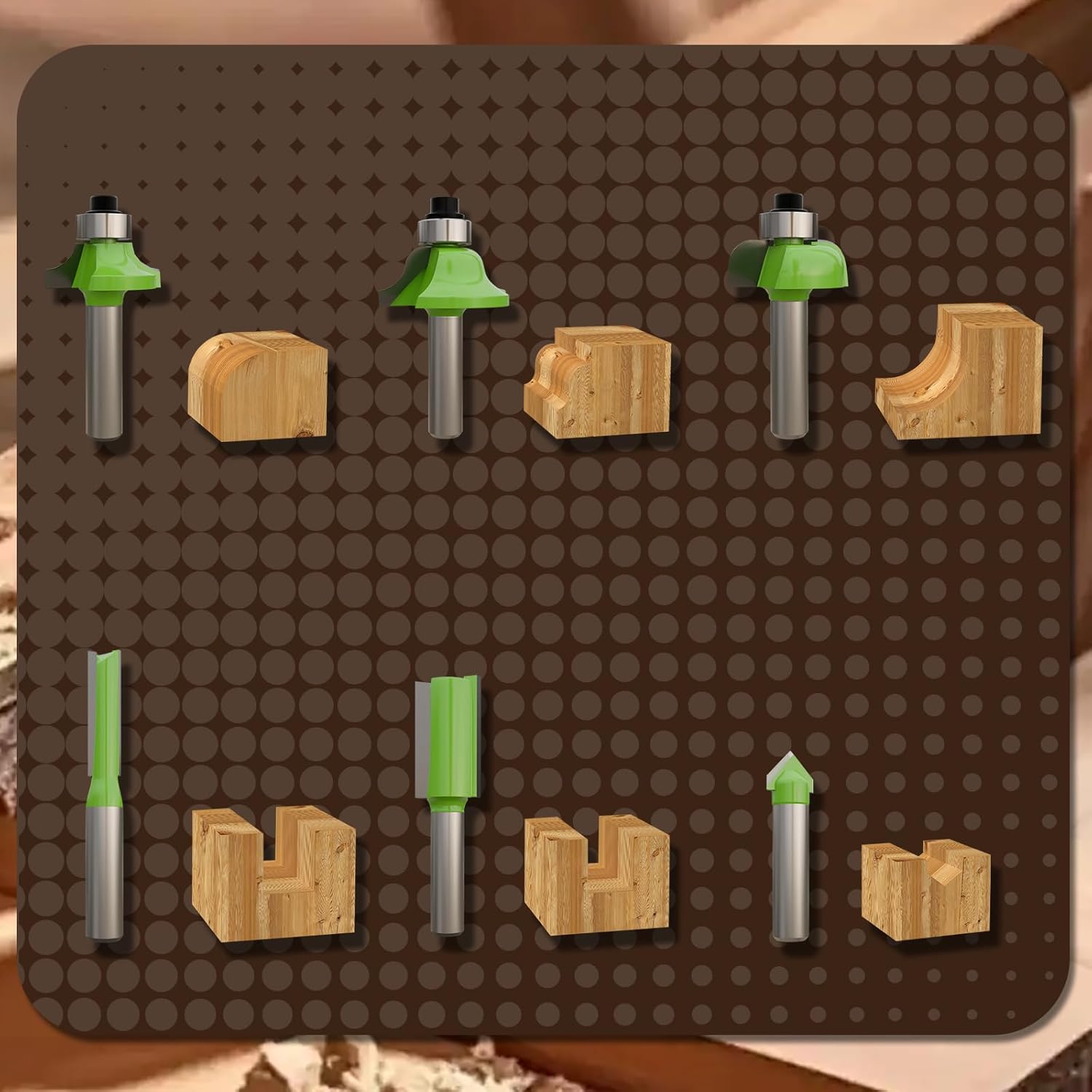 CSOOM 6-teiliger Satz professioneller Oberfräser und Hartmetallfräser zum Schneiden und Trimmen von Holz – Bild 3