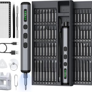 Mini Elektrisch Schraubendreher Set - 72 in 1 Präzisions Electric Screwdriver - Akku Schraubendreher mit 5 Gänge Magnetish Elektro Schraubendreher für Brillen, Uhrm, Handy, Laptop Reparatur