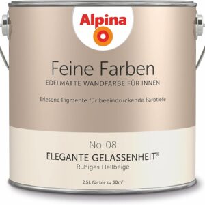Alpina Feine Farben – No. 08 Elegante Gelassenheit® – edelmatte Innenfarbe - Wandfarben für einzigartige Farbwirkungen und Raumstimmungen – Ruhiges Hellbeige – 2,5 Liter
