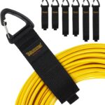 Trilancer Klettband mit Öse mit dreieckiger Schnalle zum Aufhängen an Wänden für Kabel, Drähte, Seile, Schläuche, Organisation für Haus, Garage oder Werkstatt, Patentiertes Design (2XS，2xM，2XL)