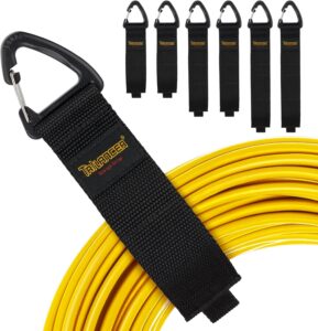 Trilancer Klettband mit Öse mit dreieckiger Schnalle zum Aufhängen an Wänden für Kabel, Drähte, Seile, Schläuche, Organisation für Haus, Garage oder Werkstatt, Patentiertes Design (2XS，2xM，2XL)