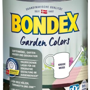 Bondex Garden Colors Kreide Weiss 0,75 L für 9 m² | Halbdeckende Farbe | Vintage-Flair | Dekorative Holzfarbe | seidenmatt | Holzlasur