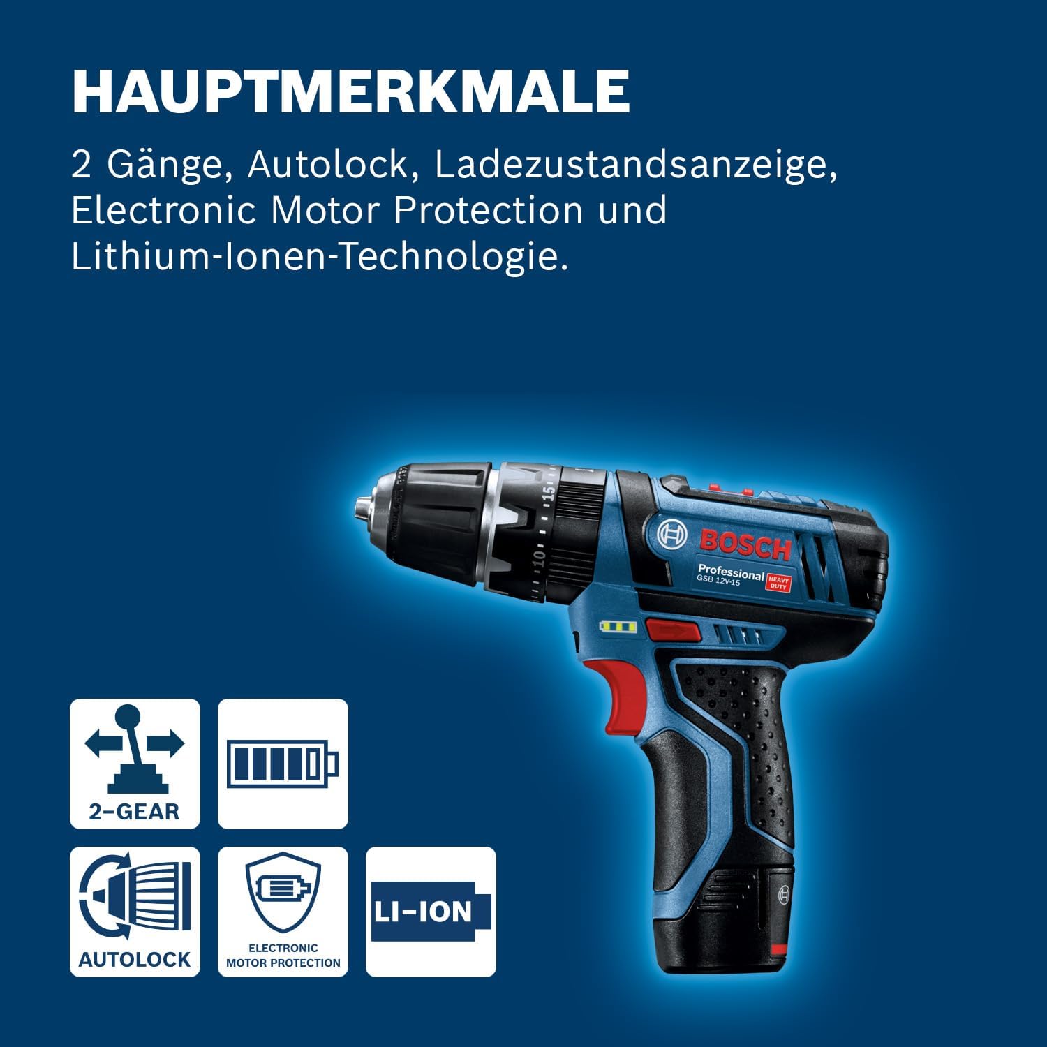 Bosch Professional 12V System Akku Schlagbohrschrauber GSB 12V-15 (ohne Akku/ Ladegerät) – Bild 5
