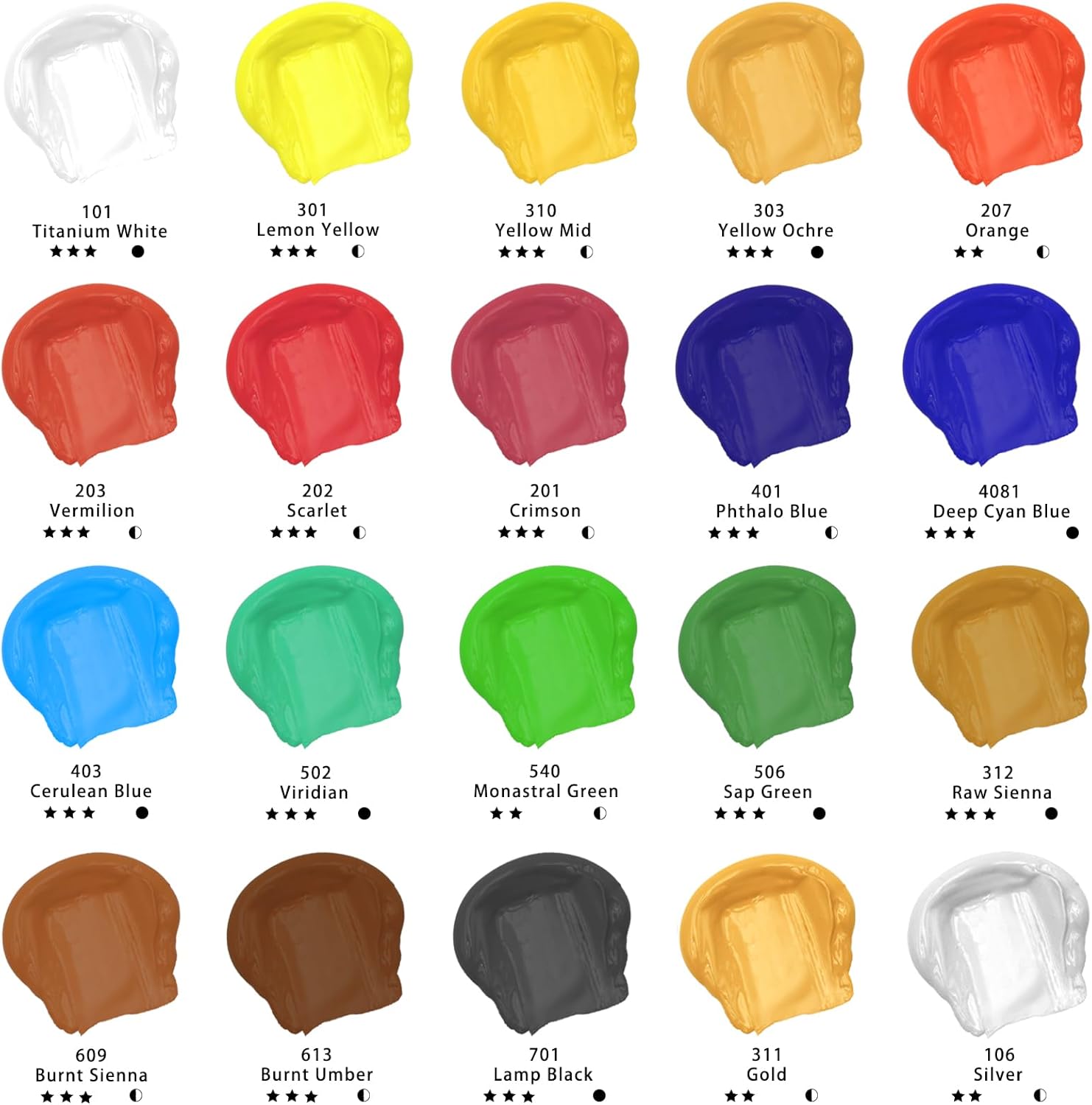 Artecho Acrylfarben Set Professional 20x120 ml, Acrylic Paint Set, Wasserfest und Lichtecht, Schnell Trocknend, Ideal für Leinwand, Holz, Stoff, Handwerk, Leder und Stein. – Bild 2