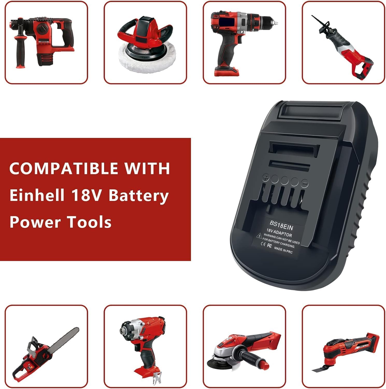 BS18EIN Akku-Adapter für Bosch GBA auf Einhell 18V Elektrowerkzeuge, TEPULAS Akku-Adapter für Bosch Blaue Werkzeugbatterie BAT609 BAT612 BAT618 für Einhell 18V Werkzeug – Bild 4