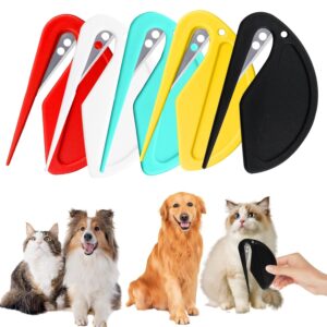 5 Stück Knotenkamm Werkzeug,Pet Knotting Comb,Haarentfernungswerkzeug,Haarentfernungskamm für Katze Hund Haustier,Kämme Heimtierbedarf zum Entfernen von verfilzten Haaren