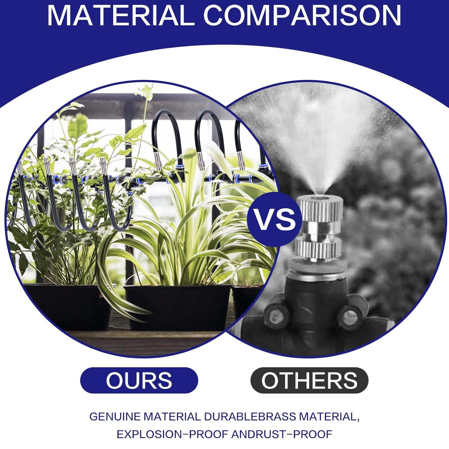 Tropfbewässerungssystem, Bewässerungssystem, Garten bewässerung 15M Gartenbewässerungssysteme 15 Directional Brass Spray Nozzles für Gewächshaus oder Außen-Vernebelungssysteme – Bild 4