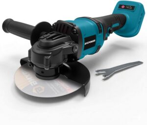 Akku Winkelschleifer 125mm für Makita 18V, 8500 U/min Akku Flex mit 3 Geschwindigkeiten, Kraftvoller Trennschleifer für Metall- und Fliesenschnitte, Schleif, Polierarbeiten (Ohne Akku & Trennscheibe)