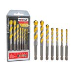 Universalbohrer Set Profi 7-tlg - Multifunktionale Bohrer für Metall, Holz, Beton, Mauerwerk, Fliesen, Kunststoff uvm. - Hochwertiges Mehrzweckbohrer Set mit Sechskantschaft - Ø 4-12mm