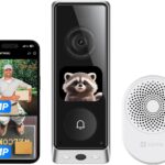 EZVIZ Video Türklingel mit Dual-kamera 6MP&2MP und Chime, WLAN Klingel Kabellos, 2*9600mAh Akku, Integriertem Bildschirm, Personen-/Paketerkennung, 32GB interner Speicher, Farb-Nachtsicht, EP8 Ultra