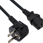 DINIC Stromkabel Netzkabel CEE 7/7 Schutzkontaktstecker auf C13, VDE, (0,50m, schwarz)