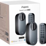Aqara Smart Lock U200 (mit Fingerabdruck), Matter Over Thread, Smartes Türschloss mit Apple Home Key und Aufladbarem Akku, Unterstützt Homekit, Google Home, Alexa und SmartThings, Schwarz