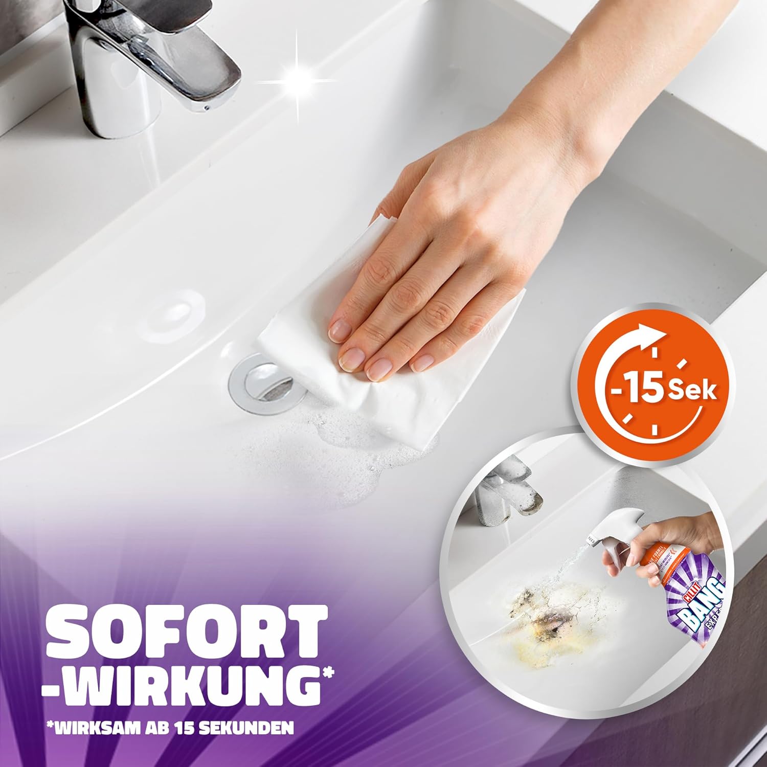 CILLIT BANG Expert Kraftreiniger Kalk und Schmutz – Wirkstoffe natürilchen Ursprungs –1 x 750 ml – Bild 3